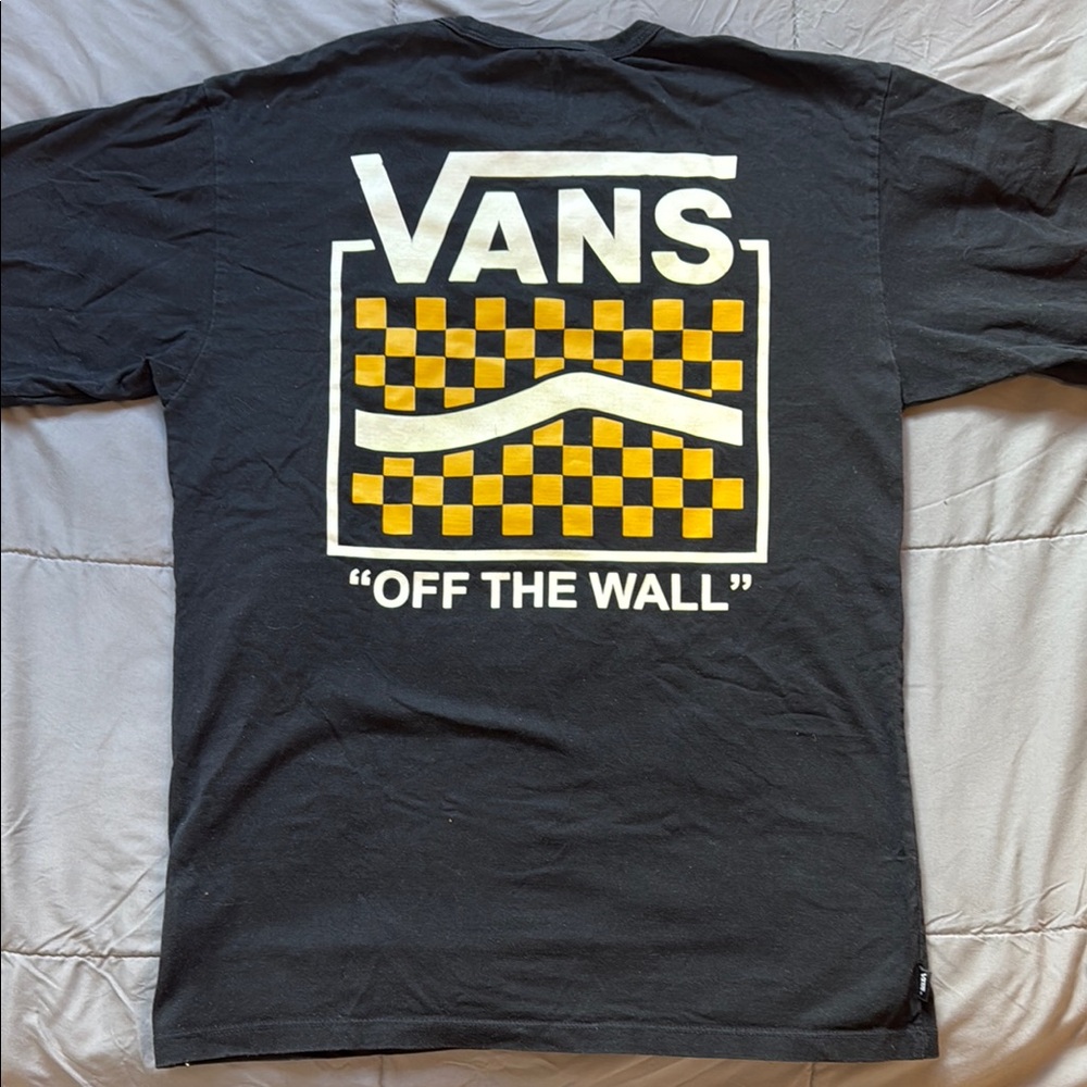 Vans Black Long Sleeve Tee with Ribbed Cuffs